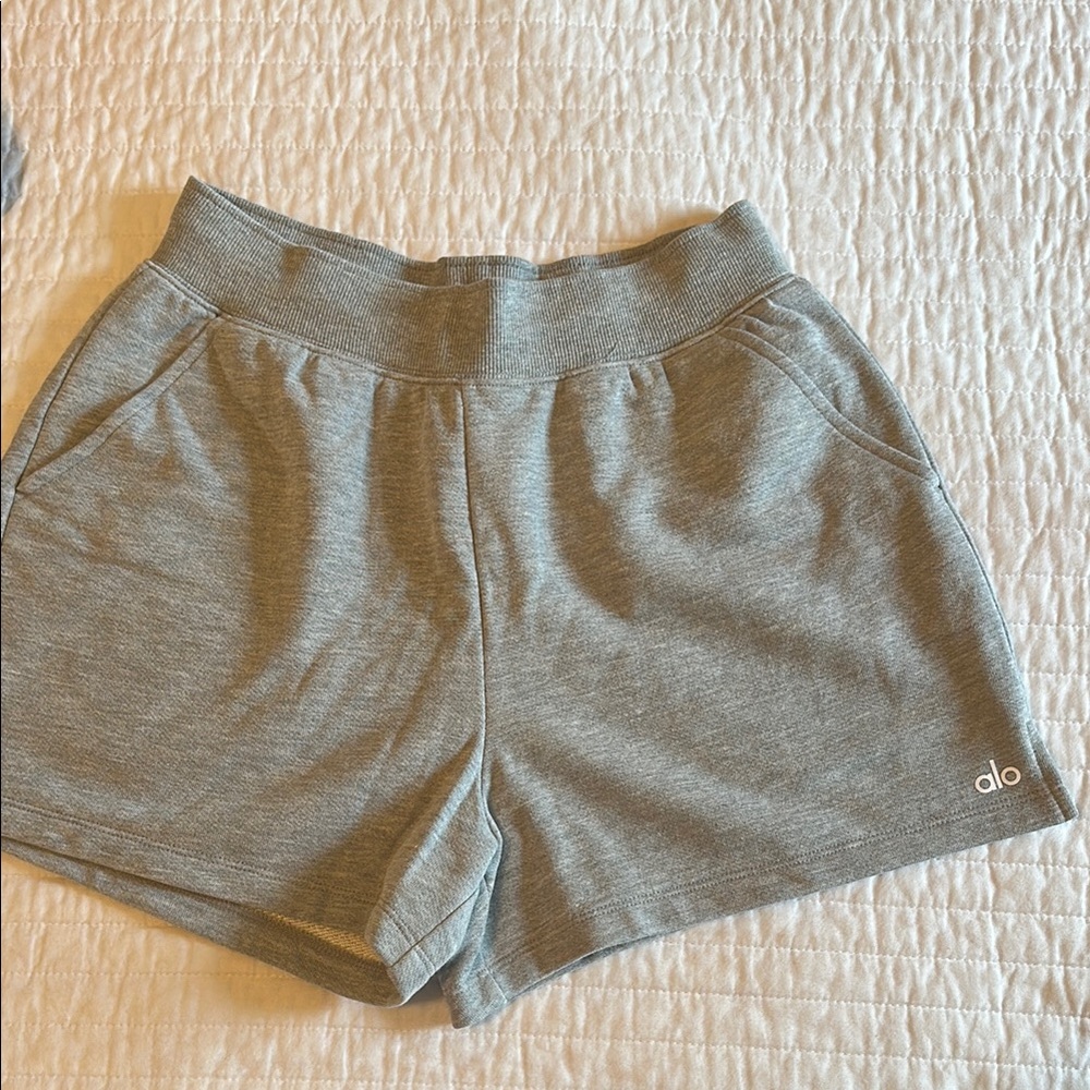 ALO Yoga Gray Athletic Shorts with Elastic Waistband